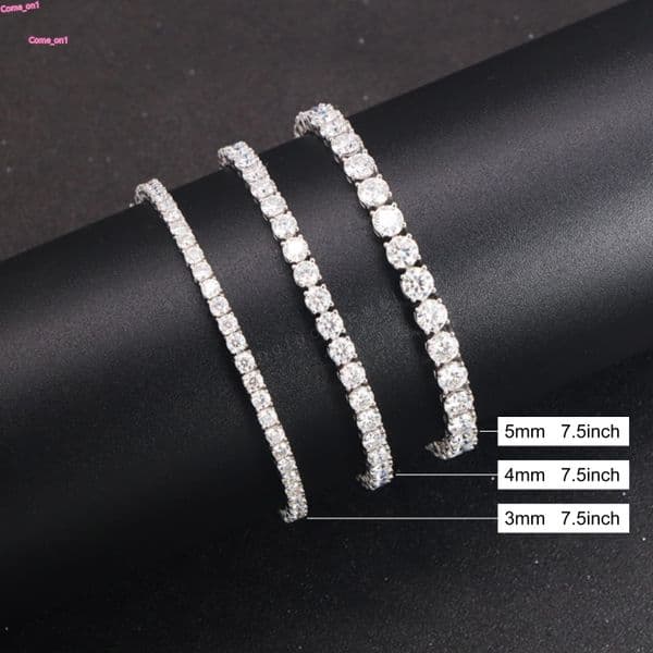 VOAINO Wholesale D Color VVS1 S925 14K Gold Moissanite Tennis Chain Bracelet Fashionable Jewelry
