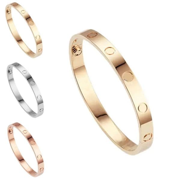 Luxury Fashion screw Bracelet Designer Jewelry 18K Gold Plated Titanium Steel Diamond Women Men Bracelets Silver Classic Bangle Good Gift Braceletes 15 to 22 sizes