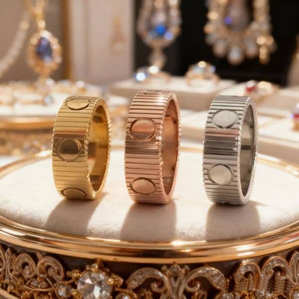 Luxury Designer Ring Women Gold Plated Love Ring Fashion Couple Ring Wedding Jewelry Gift Accessories