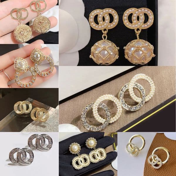 Pearl Earrings Eardrop Crystal Stud Fashion Men Womens Elegance Wedding Party Jewelry Classic Never Fading Designer Stainless Steel Letter Earring