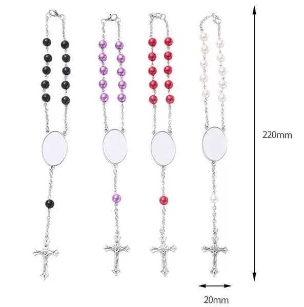 Heat Transfer Rosary Necklace Bracelet Jewelry Sublimation Bracelet DIY Pendant Wholesale