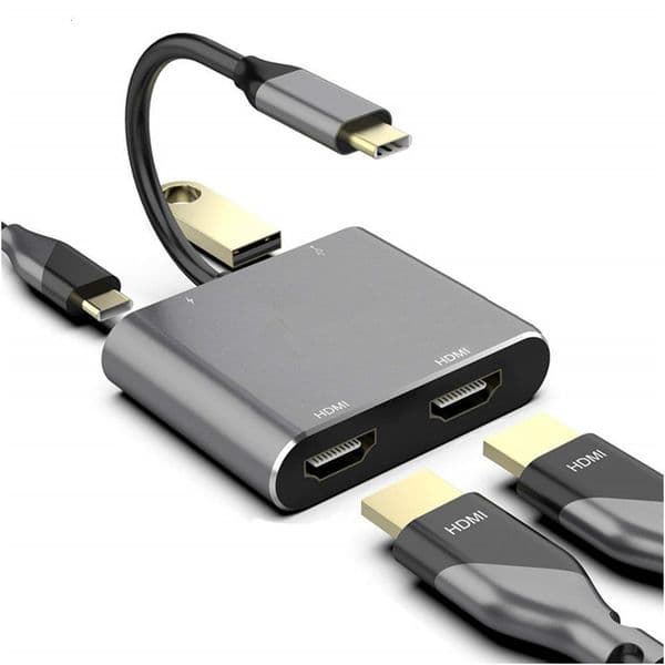 Type-C to Dual HDMI Split Screen 4-in-1 Docking Station for Switch, Phone, ROG Tablet, USB-C Docking Station 4K free shipping