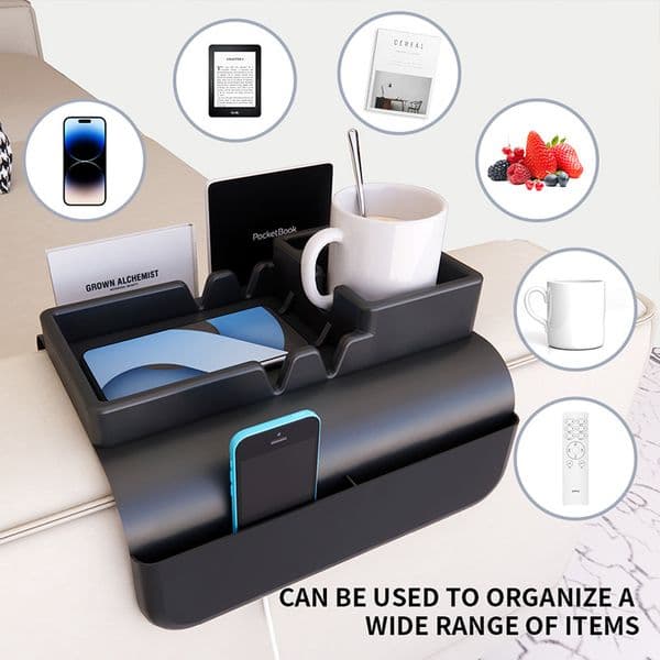 Sofa silicone storage hanging bag armrest coffee cup holder base tray multifunctional storage and organization