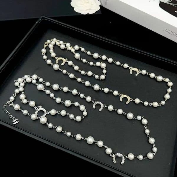 Luxury Classic Necklace Designer Pendant Necklace Gold Plated Crystal Pearl Bracelet Necklace Women Party Jewerlry