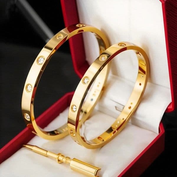 Classic Bangle 18K Gold Fashion Bracelet Designer Jewelry High Quality Plated Titanium Steel Diamond for Women Men Bracelets Silver luxury Jewelrys 15 J6Zr#1