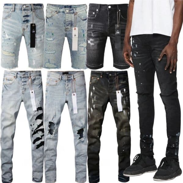 designer mens jeans denim jean pants for mens jeans designers jean shorts men slim fit jeans skinny shorts jean purples Pants