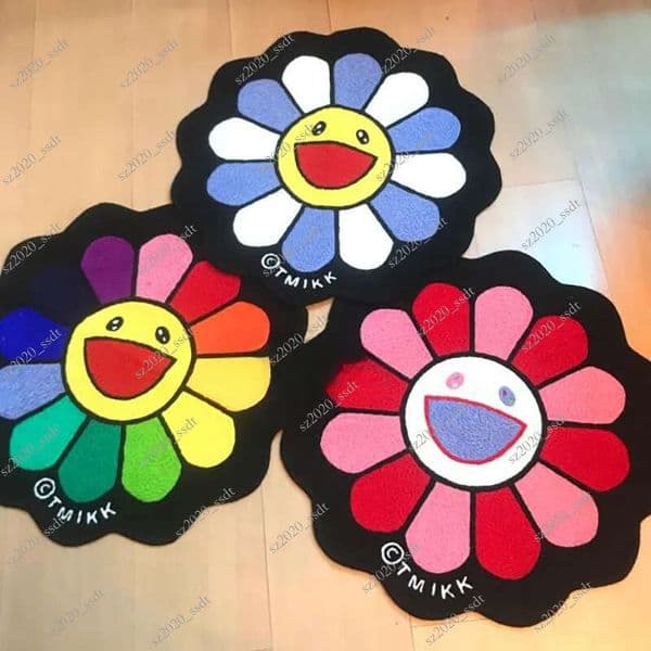 Aesthetic Carpet Sunflower Murakami Takashi Area Carpet Hypebeast Living Room Bedroom Game Room Floor Mat Supplier