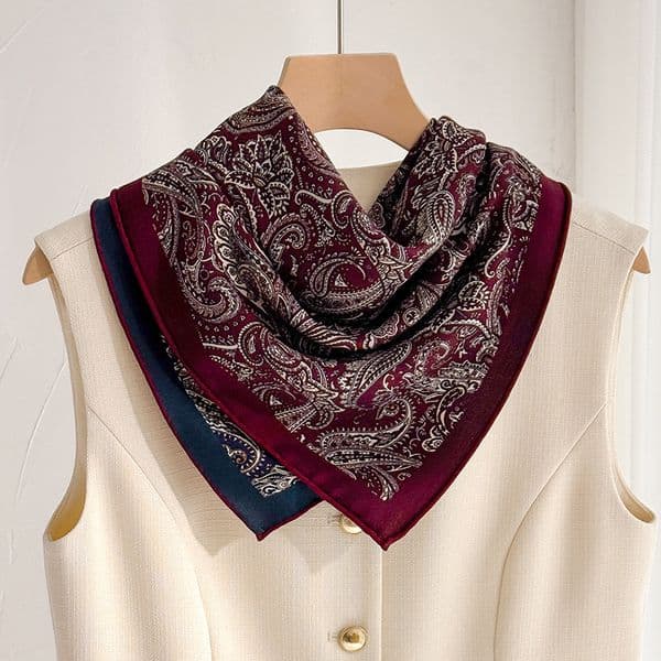 2-Piece Silk-Wool Square Scarf Luxe Scarf Sun Protection Shawl for Layering Elegant Chic Office Lady Minimalist Affordable Luxury Style Sophisticated Charm