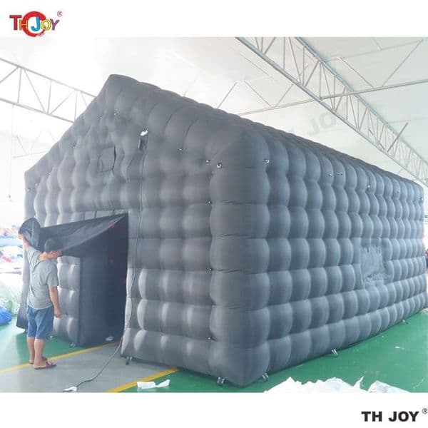 Outdoor activities Large Black Inflatable Cube Wedding Tent Square Gazebo Event Room Big Mobile Portable LED light NightClub Party
