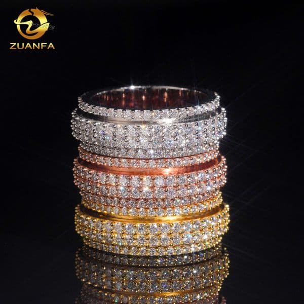 moissanite ring Rotating Outer Band Full Eternity Ring Ready to Ship GRA 925 Moissanite Ring Iced Out Men Diamond Ring Iced Out Jewelry