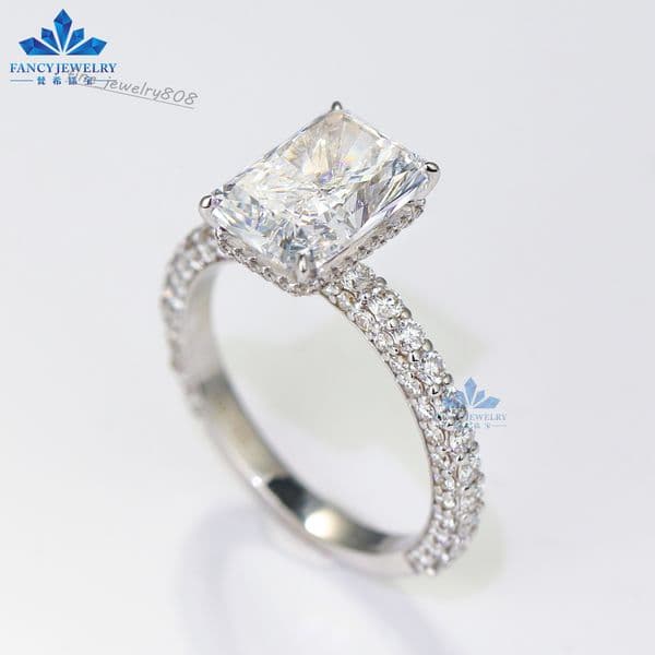 Luxury 1-3ct D VS1 Radiant Cut Lab Grown Diamond Engagement Wedding Ring IGI Certified 14K 18K Solid Gold Jewelry for Women