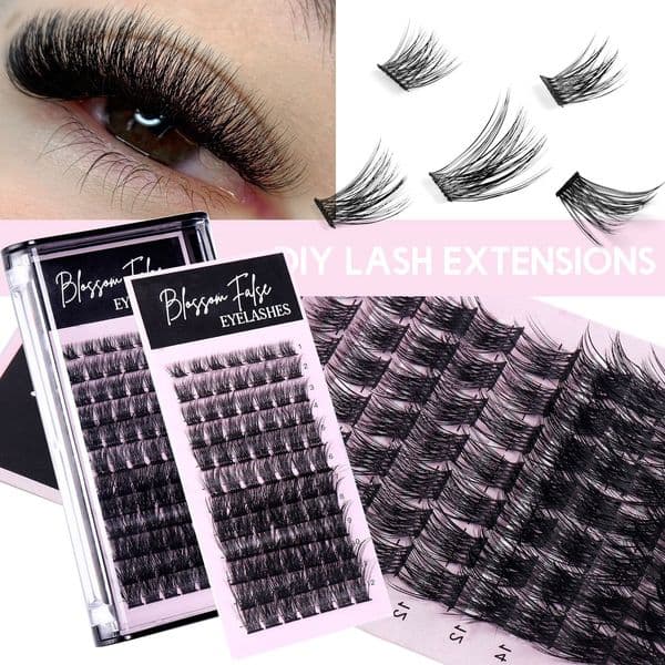 84 Clusters Lashes DIY Segmented Eyelashes Extensions Slender & Dense Handmade Reusable Grafted Lashes Eyes Makeup Accessory DIY Individual Eyelash