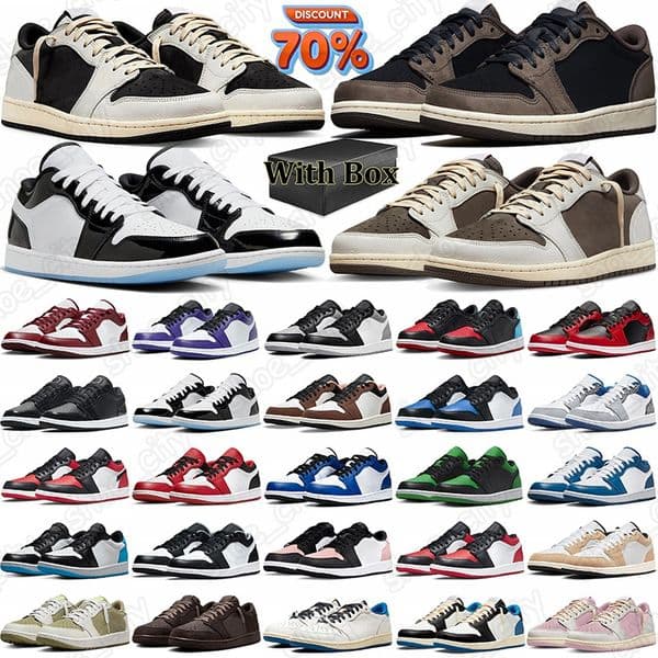 free shipping travis 1 1s designer basketball shoes sneakers women mens trainers Low Fragment Reverse Mocha Black Phantom Velvet Brown traviscots travi lows