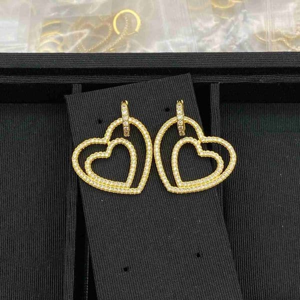 Designer Pearl Charm Dangle Studs Letter Earring for Women Party Wedding Jewelry Gift With Box