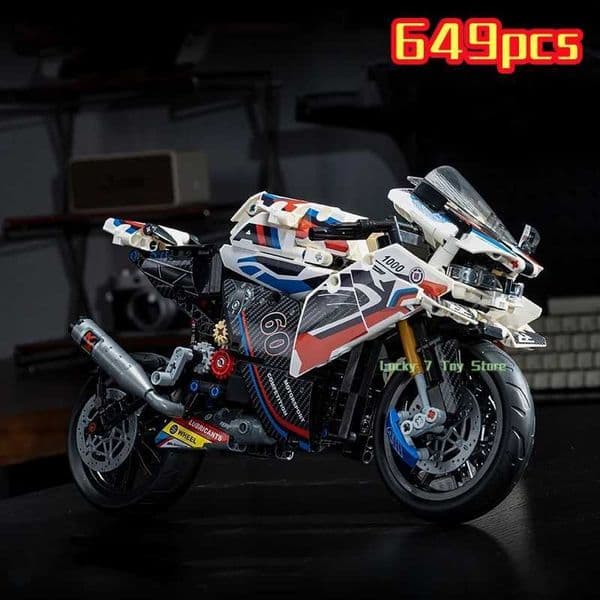 649Pcs In Stock Technical Racing Motorcycle 1000 RR Motorbike Building Blocks Bricks Model Toys Birthday Christmas Children Gift Y251204