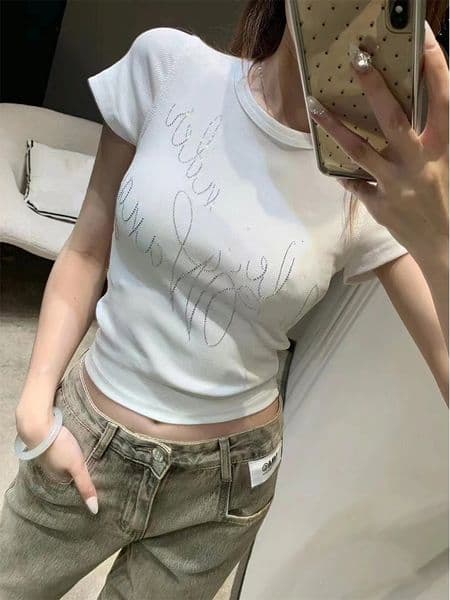 ZV New Designers Womens Letter T-shirt Long Sleeved Base Shirt Black White Colors Tees Ladies Clothes Classic Elastic Slim Tops