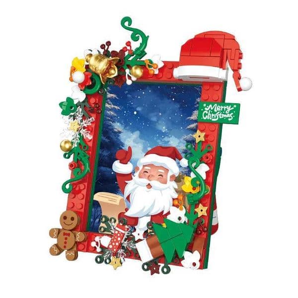 207pcs Creativity Winter Village Christmas Santa Claus Building Blocks Photo Frame Model Building Blocks Bricks Kids Toys Gift W251204