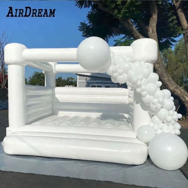 Commercial Most popular White Bounce House PVC Inflatable wedding Bouncy Castle /Jumping Bed/Bouncer With Air Blower For party and events