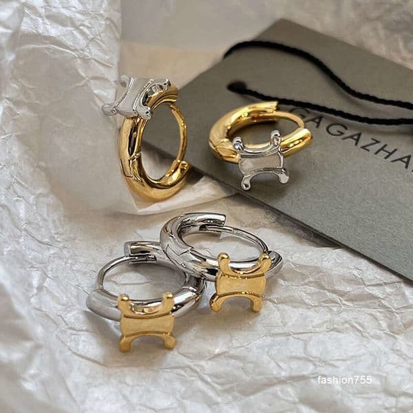 Dangle Chandelier Stud DH collections 2025 Summer Womens French inspired Retro Arch themed Metal Earrings