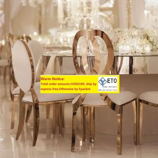 china decor Luxury stackable stainless steel leather gold frame banquet wedding dining chair for event party reception imake814 ZZ