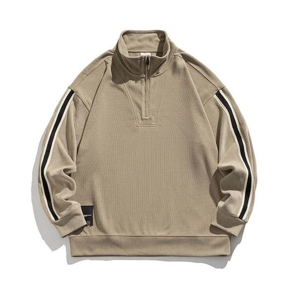 (1047) Autumn and winter half-zip stand-up collar chenille loose warm sweatshirt