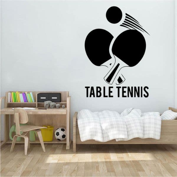 Table Tennis Logo Wall Sticker Sports Ping Pong Vinyl Decal Home Interior Decoration Waterproof High Mural Quality