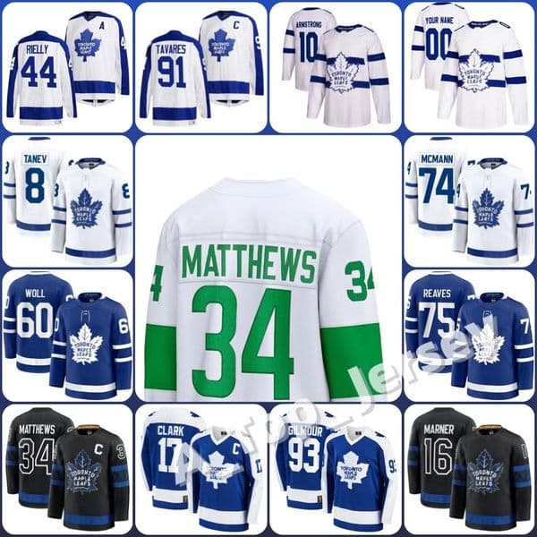 Custom Hockey Jerseys Matthews Tavares Marner Knies Nylander Rielly Domi Tanev Ekman-Larsson McMann McCabe Liljegren Stolarz Kampf Jarnkrok Men Women Youth Jersey