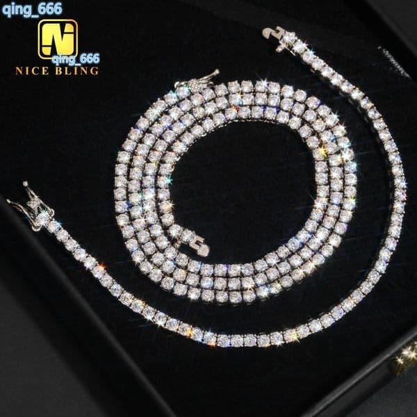 Wholesale Price Fashion Hip Hop Jewelry Stainless Steel Tennis Chains 3mm Necklace Tennis Necklaces