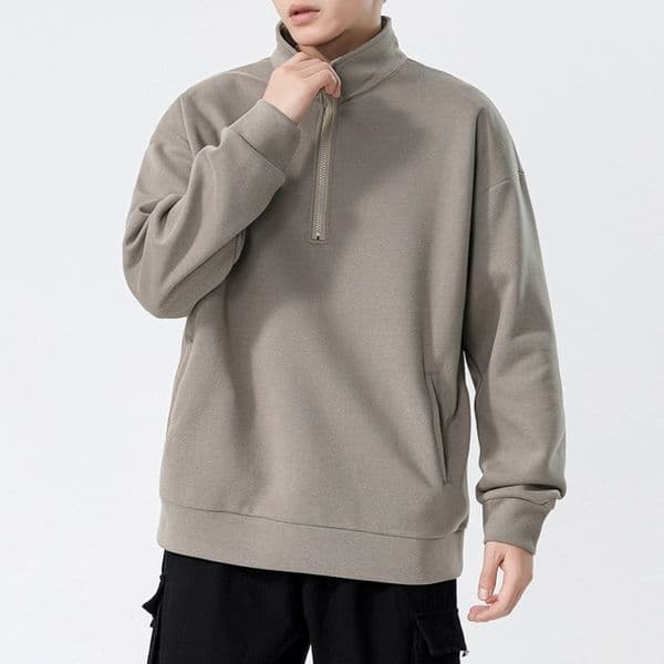 A88 Turtleneck Sweatshirt for Men Autumn and Winter Thickened Loose Trendy Solid