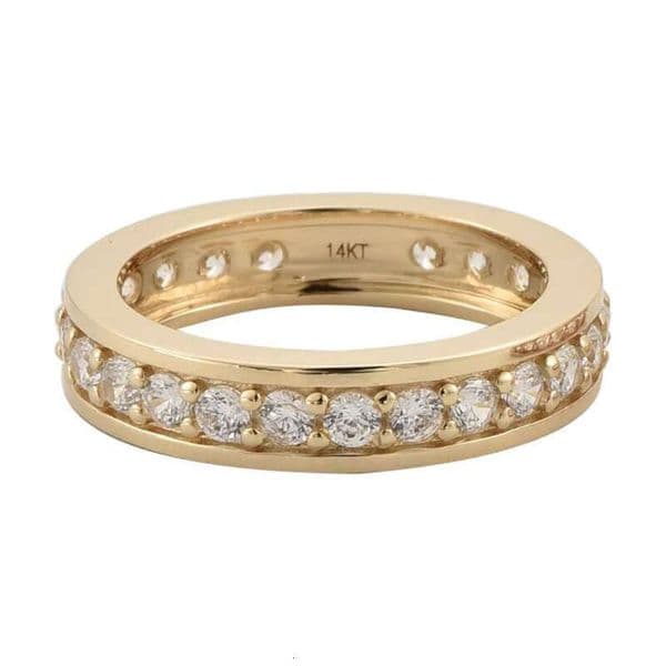 Band Rings VVS Moissanite Chinese Channel Setting Womens Real Heart Exquisite Wedding and Fiancee 18k Gold Jewelry Ring AA
