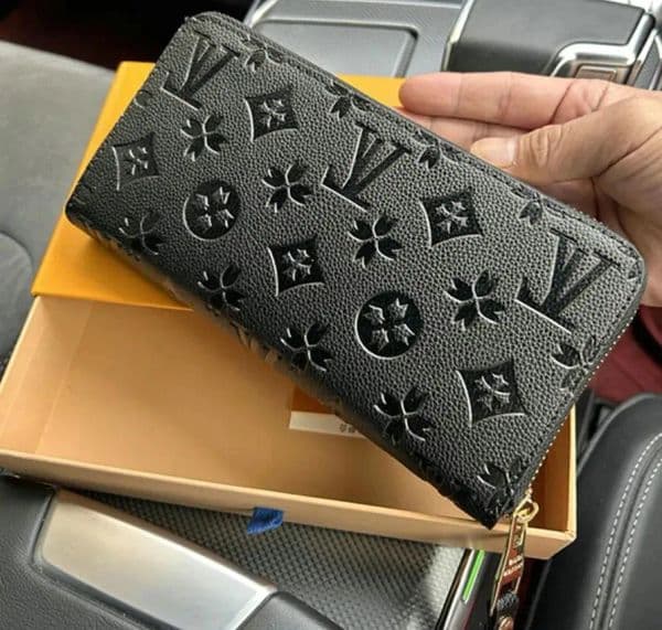 Designer Wallets Women Wallet Genuine Leather Men Wallet Zipper Luxury Ladies Long Purse Purses Checked Embossed Flower Small Bag