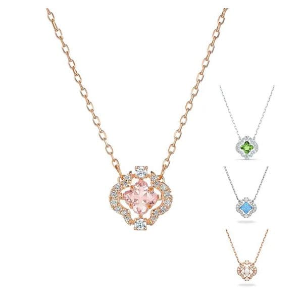 Fashionable Pulsating Heart Clover Necklace Charming Women s Clover Collarbone Chain High Quality Love Birthday Party Gift Set
