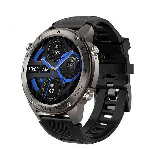 DM56 GPS Smartwatch with Amoled Screen for Men Rugged Outdoor Sport Fitness Waterproof and Location Tracking Silicone Band