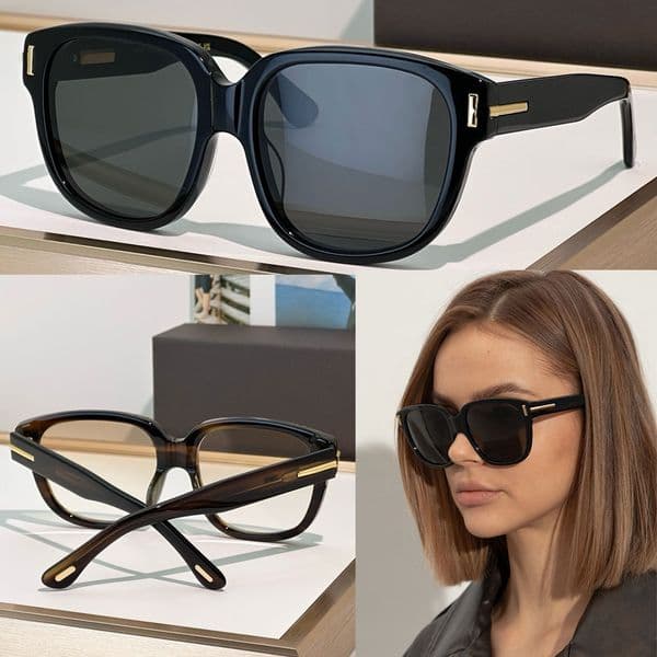 ICON SQUARE SUNGLASSES womens designer acetate frame sunglasses FT1236 drive daily party travel style fashion eyeglasses exquisite golden sign details with box