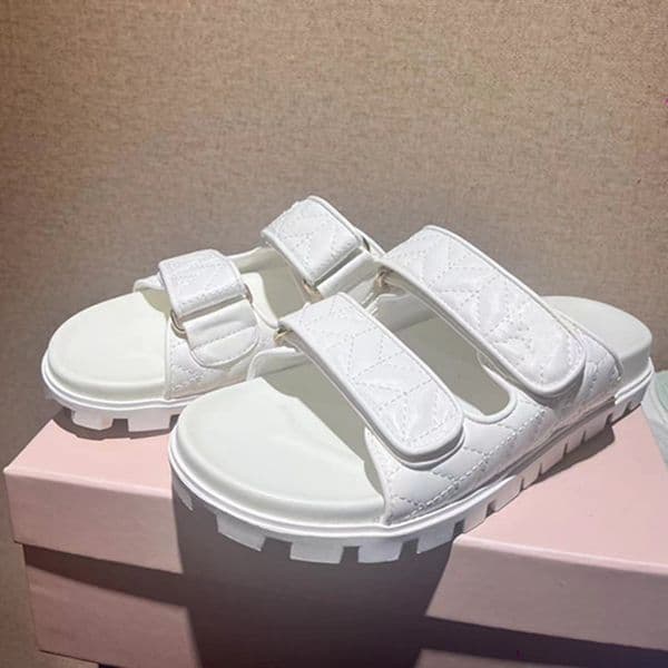 Summer Womens slippers Beach Slide lady Sandal Sliders Outdoor Flat Heel Black Pink Cream Blue Brown With shoes box scuffs casual