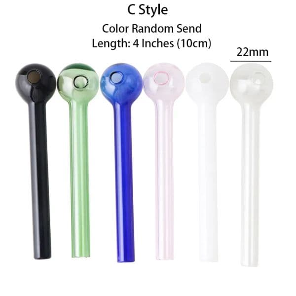 Beracky High Quality 11 Styles Colorful Oil Burner Pipe Straight Thick Glass Oil Burner Hand Pipes 4.0 inch - 6.0inch