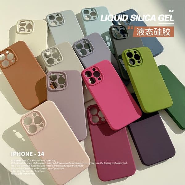 Liquid Silicone 17pro max fits iPhone 16 phone cases, Apple 13 solid colors, 12/11 premium, 14plus.