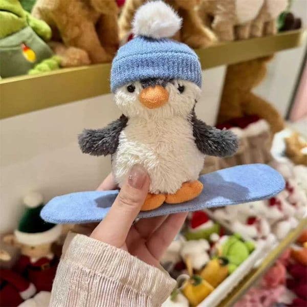 Jellys cat Winter Ski Series Skiing Penguin Gift Doll Peanut Scarf Snowman Plush Toy
