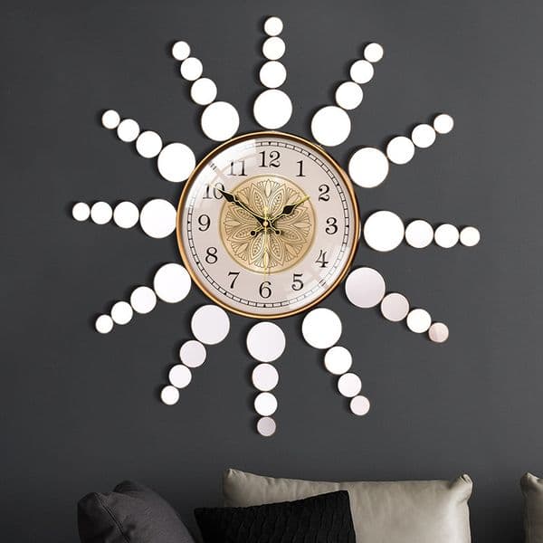 American Iron Craft Home New Chinese Style Silent Living Room Retro Light Luxury Wall Hanging Clock