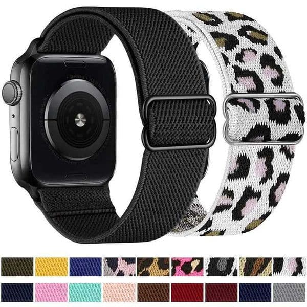 Leopard Nylon Elastic Loop for Watch Band Series 10 42mm 46mm Stretchy Replacement Wristband For Iwatch tra Series9 8 7 H251210