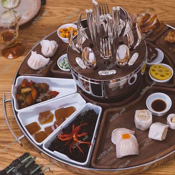 24 piece set of high-quality non embroidered steel tableware silver plated egg shaped tableware selected by buyers from Asia, paired with chopsticks for home use