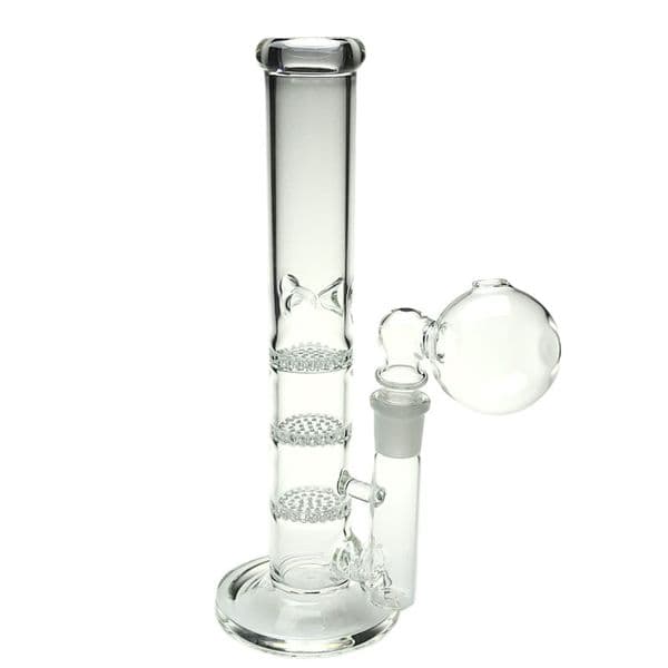 Goodsstore 18mm Female Glass Oil Burner Bong 10.5 Inch Smoking Pipes 50mm Big Ball Bubbles Thick Honeycomb Glass Water Bongs