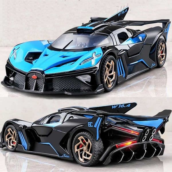 132 Bolide Tourbillon Supercar Model Toys Alloy Diecast Doors Opened Pull Back Sound Light Sports Cars OfficeTableOrnament Y251209