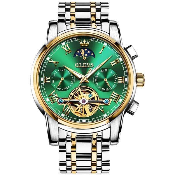 OLEVS High-precision tactical mechanical watch Hollow out fully automatic mechanical watch for men, Luminous waterproof Watch
