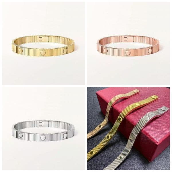 8mm New Screw Bracelet Designer Fashion Striped Texture Bracelet 18K Gold Plated Bracelets for Women Men Snake Bone Bangle Classic Wedding Jewelry with Box Size16-19