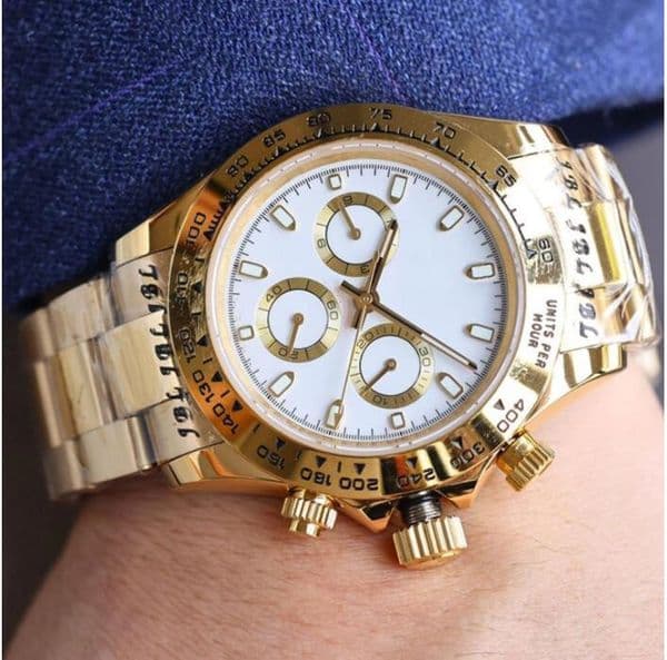 19 Style JVS Factory Mens Watch Automatic Mechanical ETA.7750 Movement Cosmograph 116505 Ivory White Dial Chronograph Work Waterproof luminous Watches