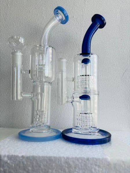 Bong recycler pipes fab egg torch blue 10" Water pipe glass Smoking Oil Pipes bubbler with 14mm Bowl Very smooth VERY unique piece