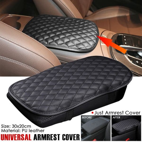 Black Car Accessories Armrest Cushion Cover Center Console Box Pad Protector Universal