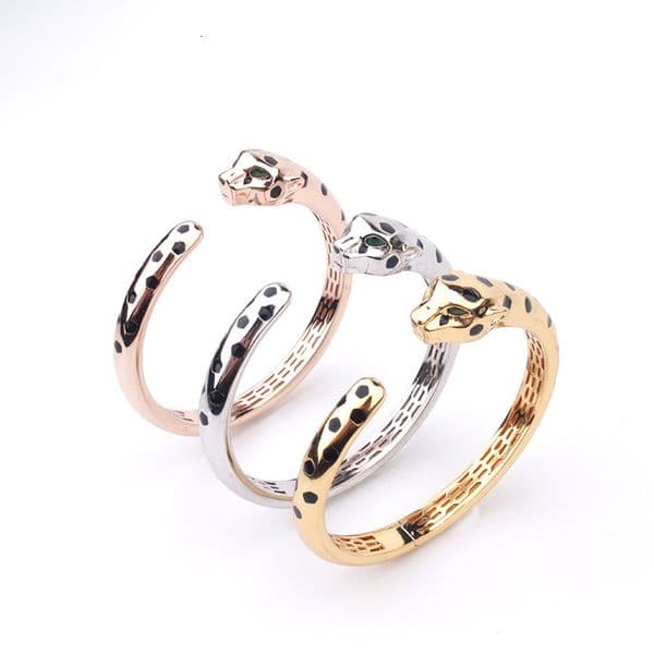 Fashionable Personality Bare Body Resin Leopard Bracelet European and American Style Versatile Ring Light Luxury Unisex Jewelry Set