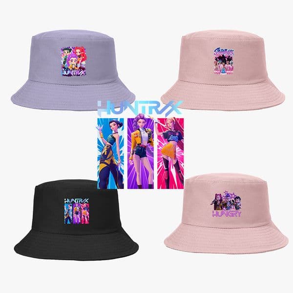 Kpop Demon Hunters print bucket hat cartoon hat for teenagers and students sun hat for friends kids family with 20-25 days shipping